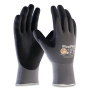 Maxiflex Seamless Knit Nylon Gloves, Nitrile Coated MicroFoam Grip on Palm/Fingers, Medium, Gray, Pair, 12PK 34-874/M